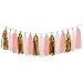Ling's moment 18 PCS Tassel Garland Banner Tissue Paper Tassels for Wedding Baby Shower Event & Party Supplies DIY Kits - (Pink+Metallic Gold+White)