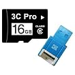 3C Pro 16GB 16G microSD microSDHC Memory Card Class 6 with USB Card Reader - 3C_TF16G_C6R10B - Bulk