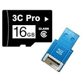 3C Pro 16GB 16G microSD microSDHC Memory Card Class 6 with USB Card Reader  ....