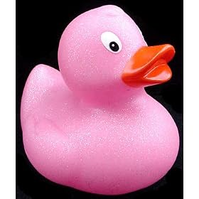 Pink Glitter Glow in the Dark Rubber Duck