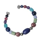 Carolyn Pollack Sterling Silver Magnetic Collection Rainbow Beaded Bracelet