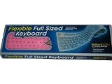 Pink Flexible Foldable Keyboard USB, PS2 - Full Size, Washable, Hygenic, Medical, Bendable, Strong & Silent Keyboard
