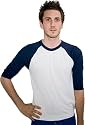 American Apparel Unisex Poly-Cotton 3/4 Sleeve Raglan Shirt