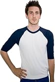 American Apparel Unisex Poly-Cotton 3/4 Sleeve Raglan Shirt