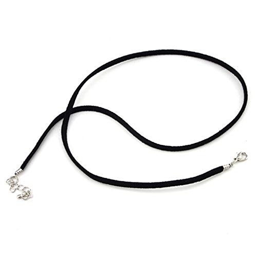 LQZ(TM) 30Pcs Black Imitation Suede Leather Necklace Cord with Lobster Clasps Rope 18"