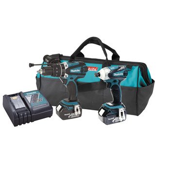 Makita LXT238X1 LXT 18V Cordless Lithium-Ion 1/2 in. Hammer Drill and Impact Driver Hybrid Combo Kit