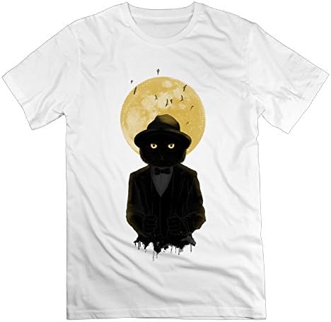 Fitted Shirts Full Moon Cat Men' ComfortSoft Tshirt