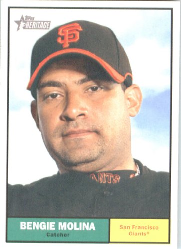 2010 Topps Heritage Baseball Card # 31 Bengie Molina - San Francisco Giants - Mint Condition - MLB Trading Card Shipped In Protective ScrewDown Display Case!