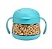 Ubbi cute BPA-free twin pack tweat snack container with attached lid and soft spill-proof guard, Orange/Blue