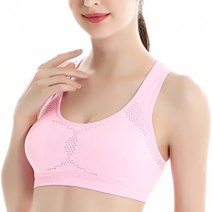 Women's Multi Sport Max Support Sports Bra Top (Pink, XL)