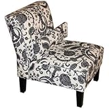IMAGE OF Black and White Domino Print Armless Chair
