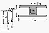 'Burner Asmby, H Twn 1.25 , Ci, 15.875 X 8; Amberlight, Arkla, Chg, Ducane, El Patio, Kenmore, Sterling, Sun, Th'