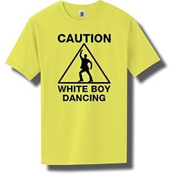 Caution White Boy Dancing Short Sleeve Bright Neon T-Shirt - Available in 5 bright colors