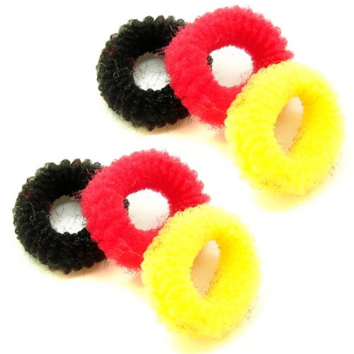 WM EM Fanartikel Hut Schal Armband Fingernägel Wimpern Socken Fussball Deutschland Brasilien, Modell:Haargummis