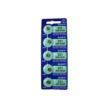 Sony Batteries Silver Oxide 1.525V Size 321 SR616SW (Pack of 5)