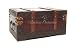 11 in w x 6.75 in d x 4.75 in ht Leather Checkered Treasure Chest