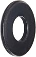 Steel Flat Washer, Black Oxide Finish, ASME B18.22.1, No. 10 Screw Size, 7/32" ID, 1/2" OD, 0.049" Thick (Pack of 100)