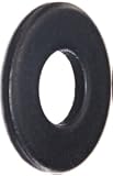 Steel Flat Washer, Black Oxide Finish, ASME B18.22.1, No. 10 Screw Size, 7/32" ID, 1/2" OD, 0.049" Thick (Pack of 100)