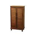 Shuttered Media Storage Cabinet- Merlot