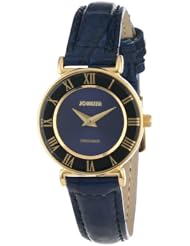 Jowissa Womens J2.041.S Roma 24 mm Gold PVD Blue Dial Roman Numeral Leather Watch