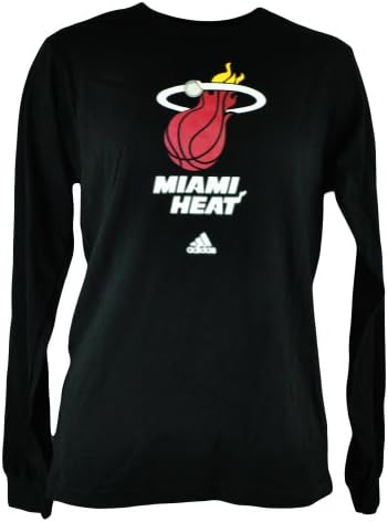 NBA Adidas Miami Heat Primary Logo Mens Basketball Long Sleeve Tshirt Tee Small