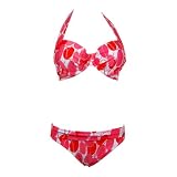 Underwire Bikini Set Coral Dot Top Scoop Bottom