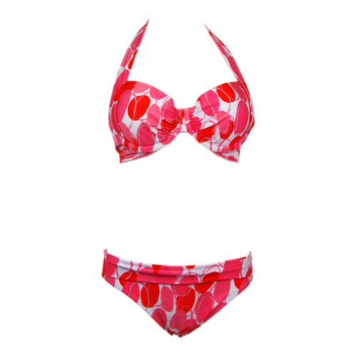 Underwire Bikini Set Coral Scoop Bottom