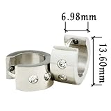Double April Birthstone Stainless Steel Mens Hoop Earrings