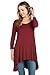 Frumos Womens 3/4 Sleeve Comfy Loose Fit Long Tunic Top