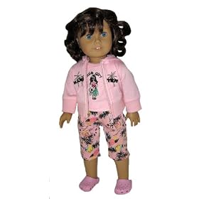 Hang Ten Hula Jacket, Top, and Pants. Fits 18 Dolls like American Girl Doll by Silly Monkey