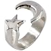 Moon & Star Wrap - Silver Ring