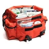 First Responder First Aid Kit Orange Trauma Bag Fully Stocked Best Overall Value Great for Earthquake Tornado Preparedne