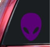 Alien Head Sci-Fi Purple Vinyl Decal Sticker
