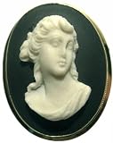 Goddess Diana Cameo Pin Pendand Italian 14k Yellow Gold