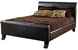 Hillsdale Brookland Bed Set, Queen, Dark Brown Leather