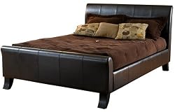 Hillsdale Brookland Bed Set, King, Dark Brown Leather