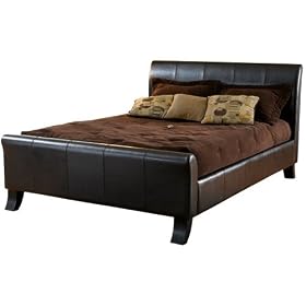 Hillsdale 1328BQR Brookland Bed Set, Queen, Dark Brown Leather