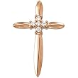 14K Rose Gold Diamond Cross Pendant