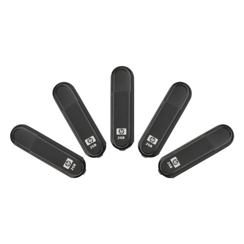 HP 5-Pack of 1GB USB Flash Drives (Black, P-FD1GBX5-HPV100W-FS)