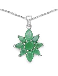 2.62 Carat Genuine Emerald 925 Sterling Silver Pendant