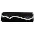 Starlite-Evening, Dress Casual Black Clutch Bag-Purse with Magnetic Fastening & Shoulder Chain - PRS177106'