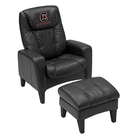 Black Leather Chair and Ottoman University of South Carolina Gamecocks