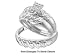 Stunning 3 Pc. White Gold Diamond Trio Wedding Set For Him and Her " Size 7 for Her and Size 10 For Him " ** FREE SHIPPING **