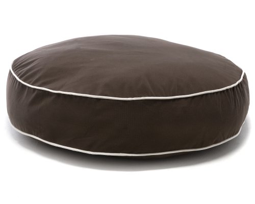 Dog Gone Smart Bed Canvas Round Bed with Ecru Piping, Brown,  X-Large,  42