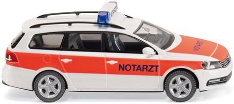 HO Scale Volkswagen Passat B7 Variant Station Wagon - Assembled -- Emergency Doctor Notarzt (white, orange)