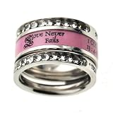 Girls Love Never Fails Tiara Christian Purity Ring