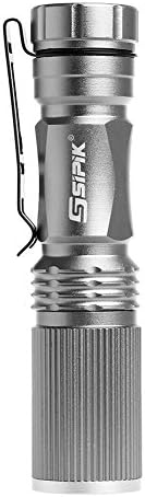 Sipik-11Silver Mini portable Zoomable Ultra Bright 3 Modes CREE XML T6 LED 1x AA Flashlight Torch Powerful