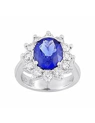 14K White Gold Tanzanite and Diamond Ring -- LIFETIME WARRANTY