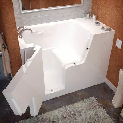 Therapeutic Tubs CSN2952WCALWSC Mohave 29" x 52" Wheelchair Accessible Soaker Walk In Bath Tub In White Drain Location: Left