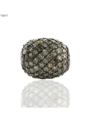 Antique Style 13*11mm Sterling Silver Diamond Pave Bead Finding Jewelry